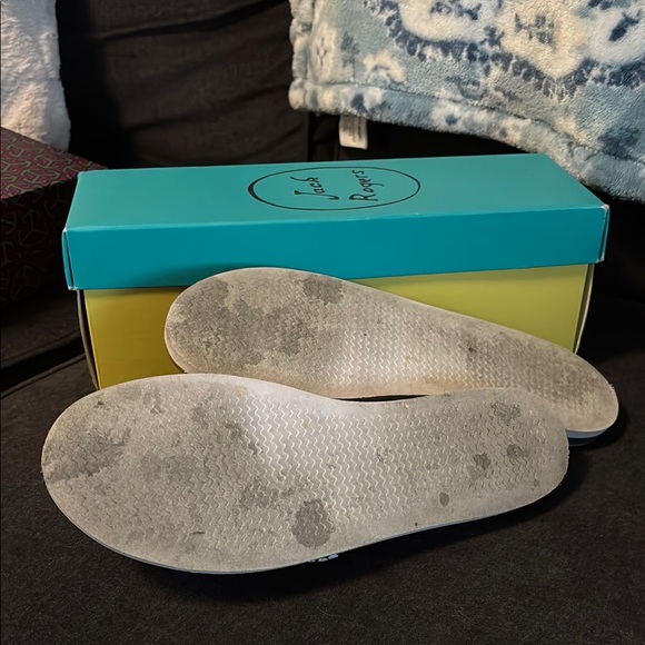 Jack Rogers Blue and White Sandals Elegant Slide Design - Picture 6 of 7